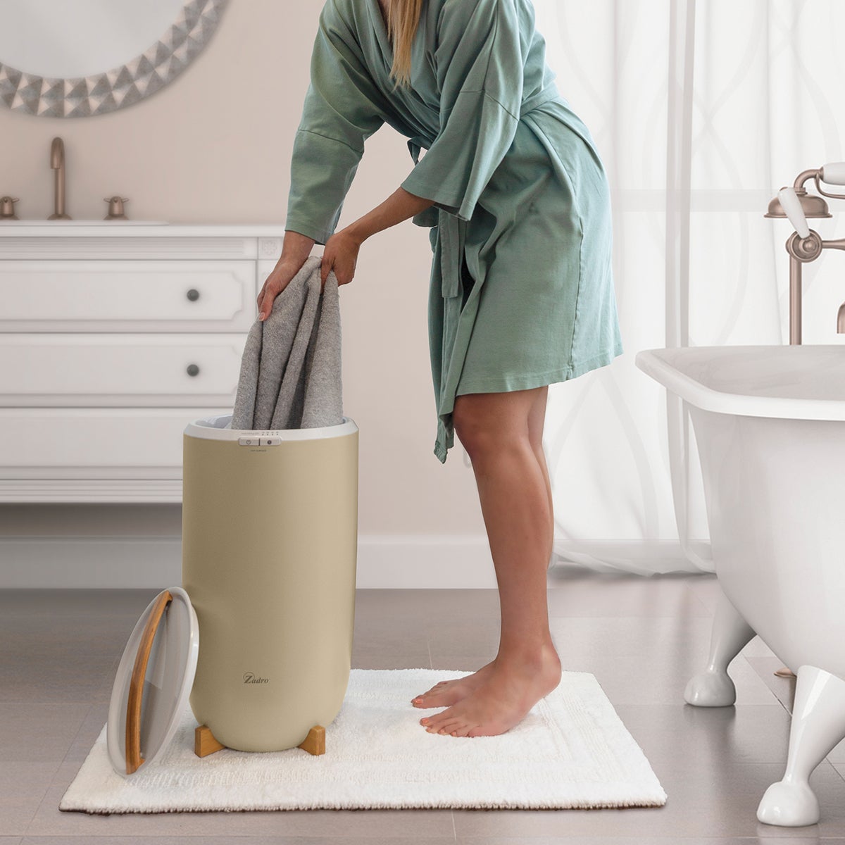 Brighter Shower Dryer タオル付き Zadro 10ML Towel Warmer with Aromatherapy Diffuser Lavender